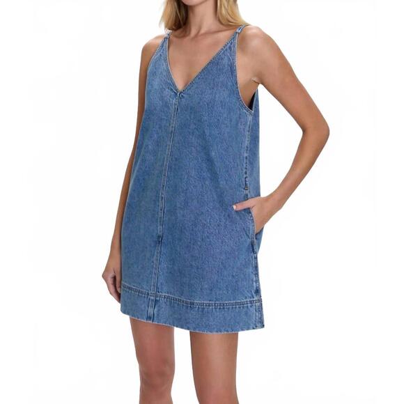 NEW PISTOLA women's tavi denim mini dress in palms - Picture 6 of 7